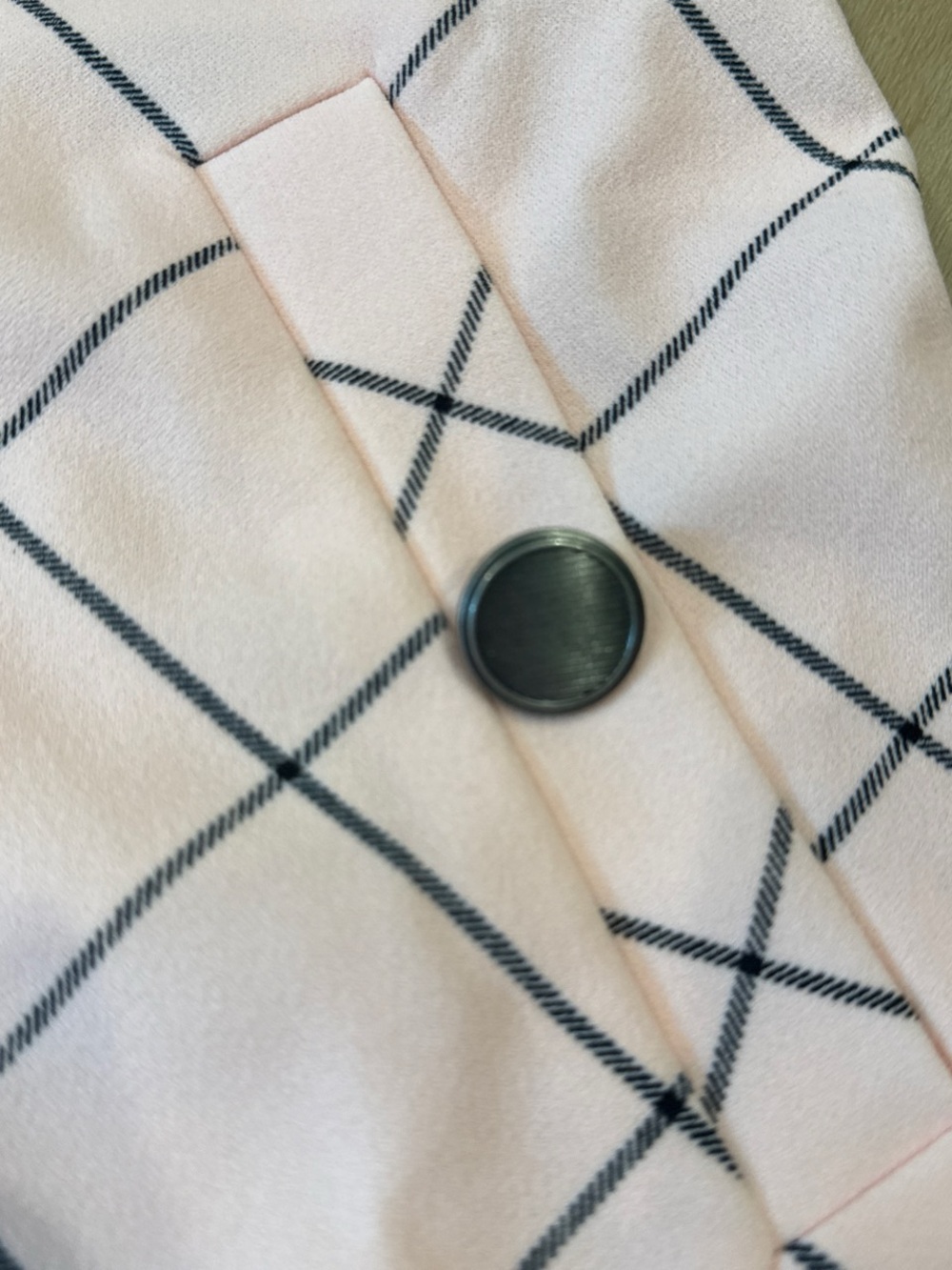 Pink Plaid Mini Skirt with Decorative Buttons - Picture 2 of 4